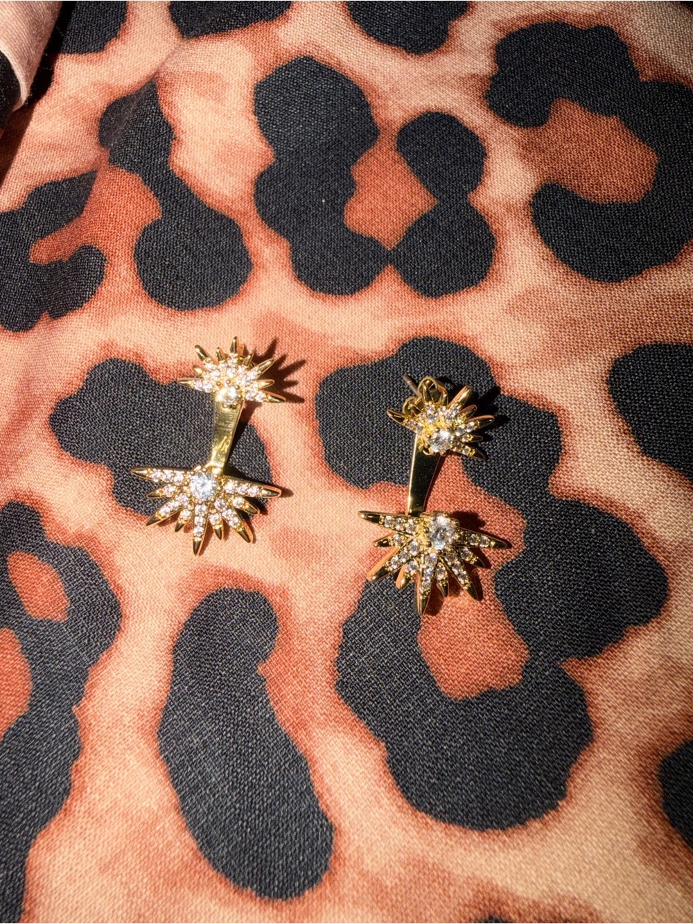 Gold Sunburst Crystal Drop Earrings - Women Jewelry